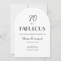 70 und fantastische Einladung zum siebzigsten Gebu