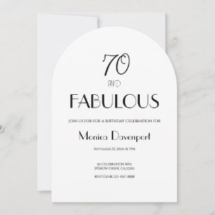 70 und fantastische Einladung zum siebzigsten Gebu