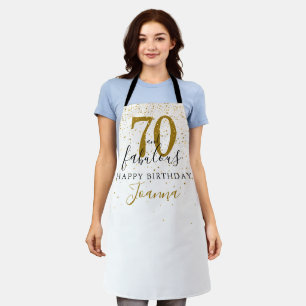 70 und fantastischer Geburtstag Elegant Gold und S Schürze
