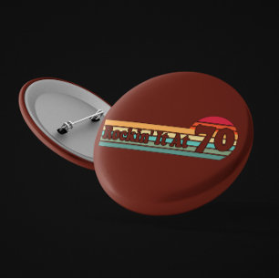 70 und Proud Retro Sunset Abzeichen of Life Button