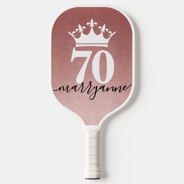 70 und Still Queen of the Court Pink Pickleball Schläger (Vorderseite)