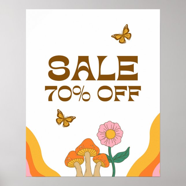 70% Verkaufsabrechnung, Boutique Sign Clearance Poster (Vorne)