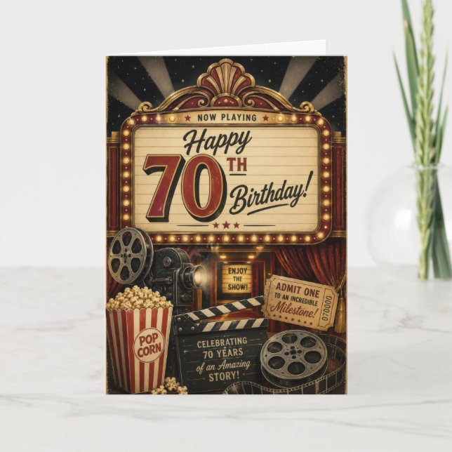 70. Vintage-Geburtstag Karte (Vorderseite)