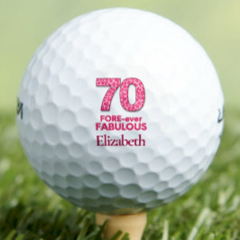 70 VOR-ever Fabulous 70. Geburtstag Pink Leopard Golfball