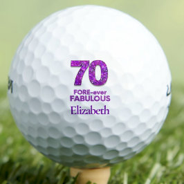 70 VOR-ever Fabulous 70. Geburtstag Purple Flowers Golfball