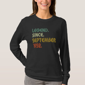 70 Years Old  Legend Since September 1952 70th Bir T-Shirt