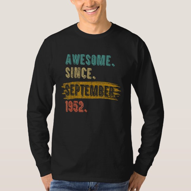70 Years Old  Legend Since September 1952 70th Bir T-Shirt (Vorderseite)