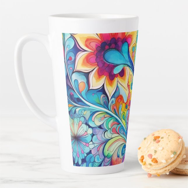 70er 60er Psychedelischer Hippie Retro Hip Milchtasse (Beispiel)