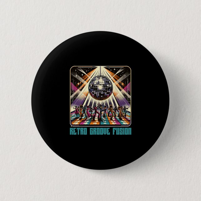 70er 80er Disco Retro Groove Fusion Funky Disc Button (Vorderseite)
