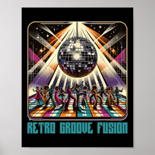 70er 80er Disco Retro Groove Fusion Funky Disc Poster