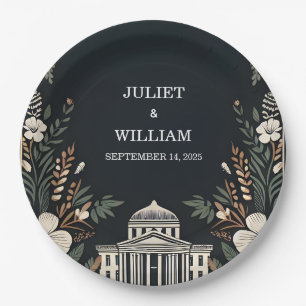 70er 80er Fast Bold Boho Courthouse Wedding Pappteller