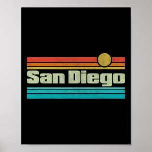70er 80er Surfen Kalifornien Ca San Diego  Poster