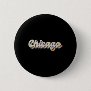 70er 80er Usa Stadt - Vintage Chicago Button