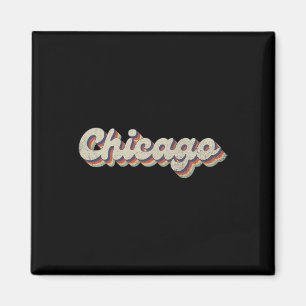 70er 80er Usa Stadt - Vintage Chicago Magnet