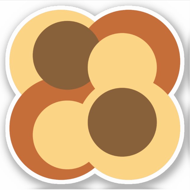 70er Abstrakte geometrische Rundformen Aufkleber (Vorderseite)