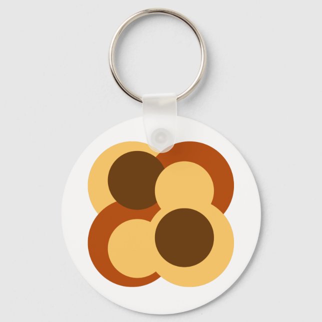 70er Abstrakte geometrische Rundformen Schlüsselanhänger (Vorderseite)