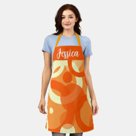 70er Ästhetik Orange Swirl Schürze