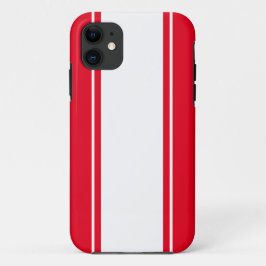 70er Athletic Fun Bright Red White Racing Streifen Case-Mate iPhone Hülle