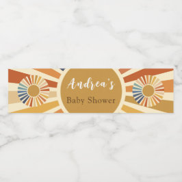 70er Baby Shower Bohemisch Baby Dusche Wasserflaschenetikett