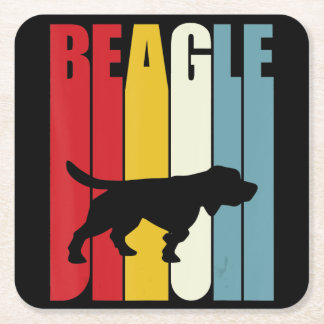70er Beagle Dog Clos Beagle Mama Vater Rechteckiger Pappuntersetzer