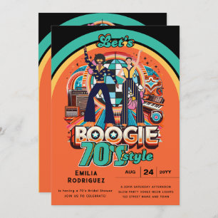 70er Boogie Retro Disco Tassino Einladung