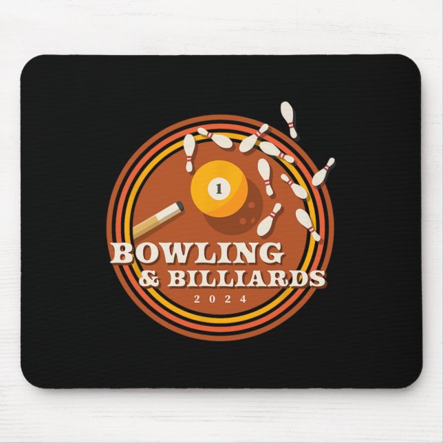 70er Bowling und Billard Mousepad (Vorne)