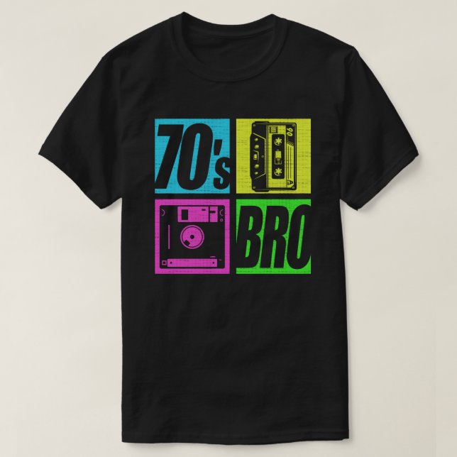 70er Bro 1970er Fashion 70 Theme Party Siventies T-Shirt (Design vorne)