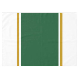 70er Camp Grünbraune Rennstreifen auf Weiß Tischdecke