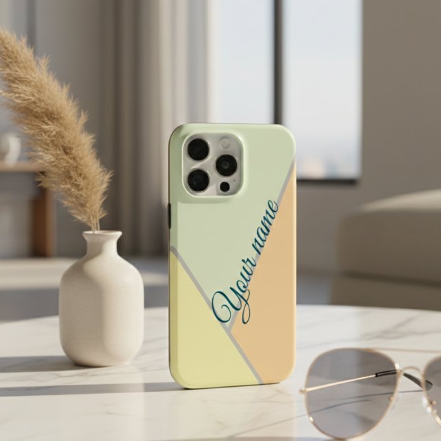 70er Color block Sage green Dreiecke Individuelle  Case-Mate iPhone Hülle (Von Creator hochgeladen)
