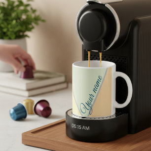 70er Color block Sage green Dreiecke Individuelle Kaffeetasse