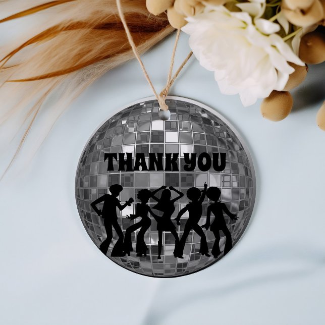 70er Disco Geburtstag Silberner Glitzer Ball Viele Geschenkanhänger (Von Creator hochgeladen)