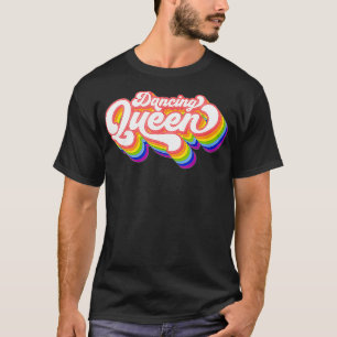 70er Disco Regenbogen Tanzkönigin T-Shirt