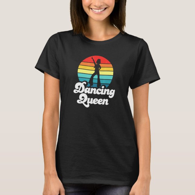 70er Disco Retro Sunset Dance Queen T-Shirt (Vorderseite)