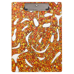 70er Farben Rot Orange Gelb Abstractes Design Klemmbrett