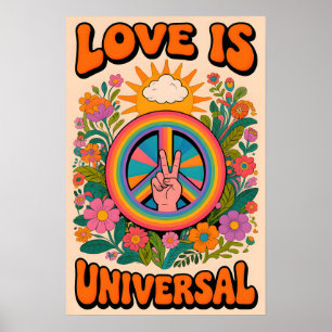 70er Friedenssymbol Pop Art Poster