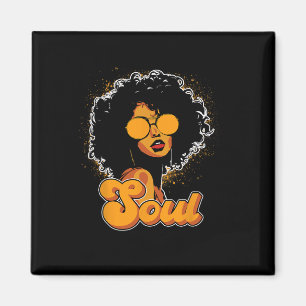 70er Funk Afro Frauen Soul Retro Vintage Stil Schw Magnet