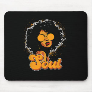 70er Funk Afro Frauen Soul Retro Vintage Stil Schw Mousepad