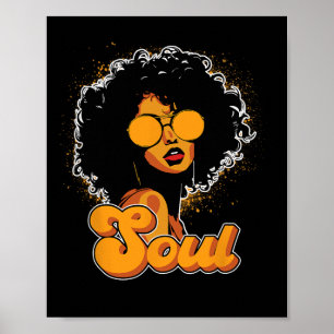 70er Funk Afro Frauen Soul Retro Vintage Stil Schw Poster