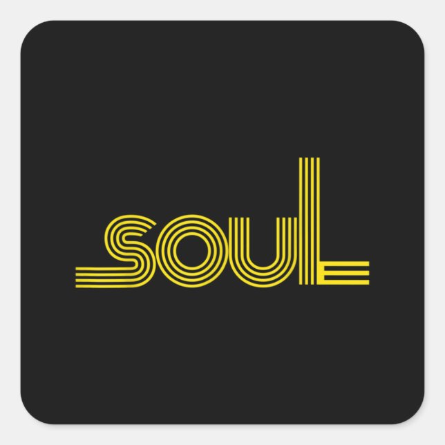 70er Funk Afro Soul Boogie Dance Liebe Train Quadratischer Aufkleber (Vorderseite)