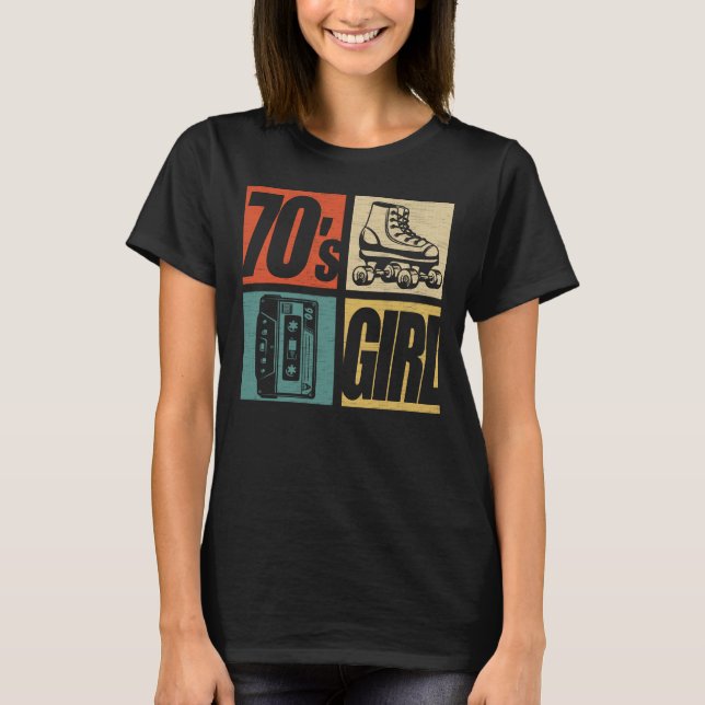 70er Girl 1970er Fashion 70 Theme Party Seventies T-Shirt (Vorderseite)