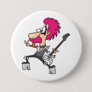 70er Glam-Rock-Star Pink-Mohawk-Punk-Musiker Button