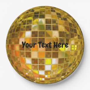 70er Gold Disco Ball 9" Pappteller