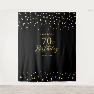 70er Gold & Schwarz 70. Geburtstagsfeier Hintergru Wandteppich