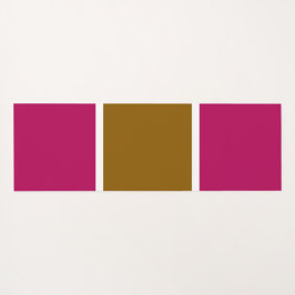 70er Golden Brown Raspberry Red Wide Color Block Yogamatte
