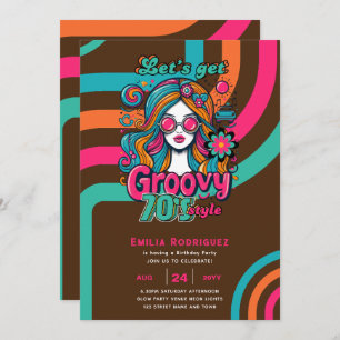 70er Groovy Boogie Retro Disco Geburtstagsparty Einladung