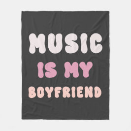 70er Groovy Typografie - Musik ist mein Freund Fleecedecke