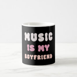 70er Groovy Typografie - Musik ist mein Freund Kaffeetasse