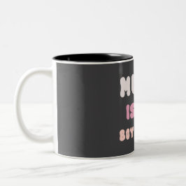 70er Groovy Typografie - Musik ist mein Freund Zweifarbige Tasse