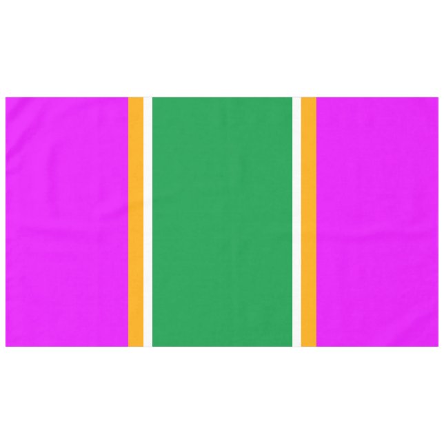 70er Hellgrüne, rosa, gelb-weiße Streifen Tischdecke (Vorderseite (Horizontal))