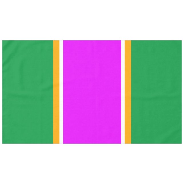 70er Hellrosa Gelbgelbe Streifen Tischdecke (Vorderseite (Horizontal))